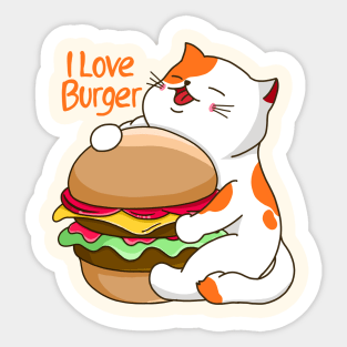 I Love Burger Sticker